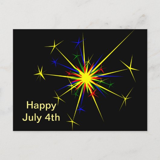 Fireworks Design 2 juli 4e Briefkaart (Voorkant)
