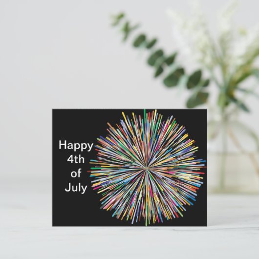 Fireworks Design 3 juli 4e Briefkaart (Staand voorkant)