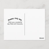 Fireworks Design 3 juli 4e Briefkaart (Achterkant)