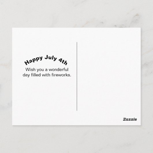 Fireworks Design 3 juli 4e Briefkaart (Achterkant)