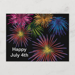 Fireworks Design July 4th Postcard Briefkaart