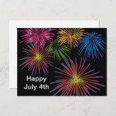 Fireworks Design July 4th Postcard Briefkaart (Voorkant / Achterkant)