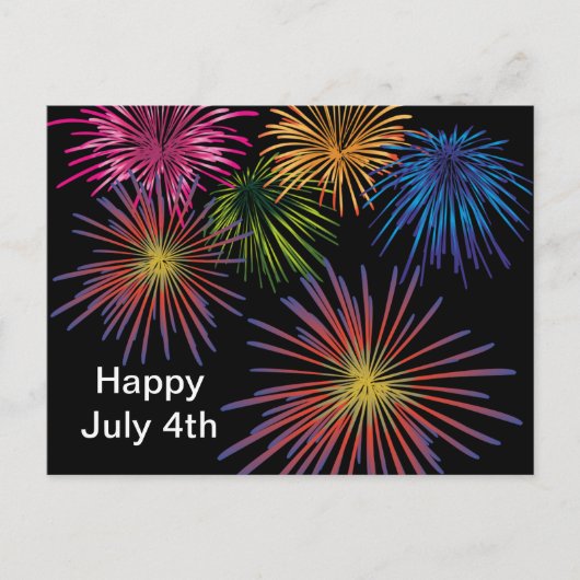 Fireworks Design July 4th Postcard Briefkaart (Voorkant)