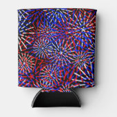 Fireworks Design voor Amerikaanse vlaggenkleuren Blikjeskoeler (Voorkant)