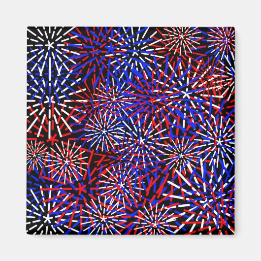 Fireworks Design voor Amerikaanse vlaggenkleuren Magneet (Voorkant)