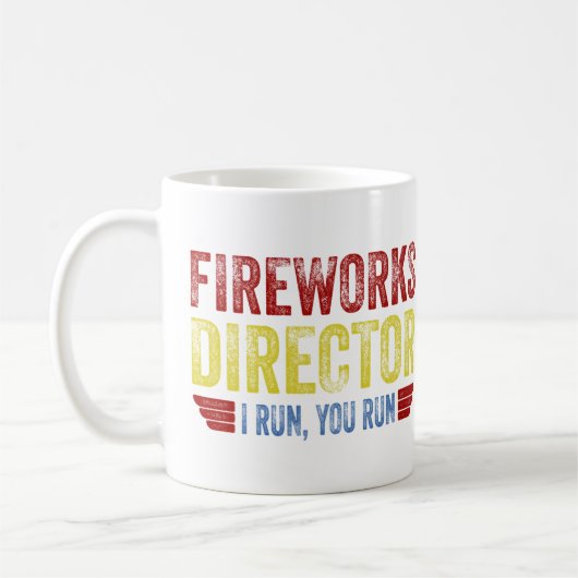 Fireworks Director, I run, jij run Koffiemok (Links)