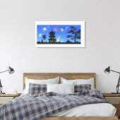 Fireworks-display en silhouette van pagode canvas afdruk (Insitu (Slaapkamer))