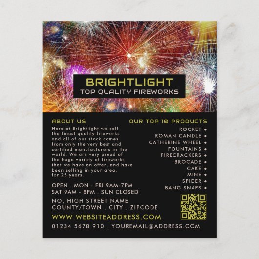 Fireworks Display, Fireworks Sales Flyer (Voorkant)