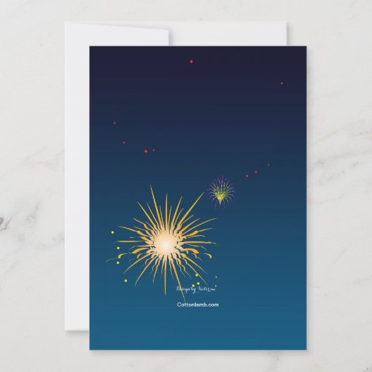 Fireworks Display Invitation Kaart (Achterkant)
