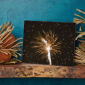 Fireworks-display op de Savannah-rivier Fotoplaat (Zijkant)