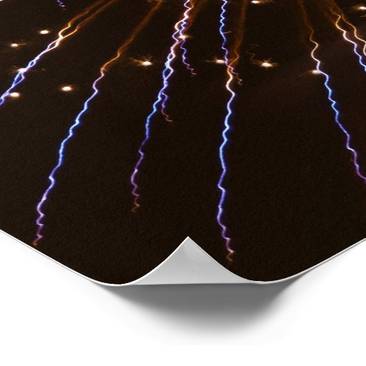 Fireworks-display op de Savannah-rivier Poster (Hoek)