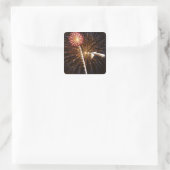 Fireworks-display op de Savannah-rivier Vierkante Sticker (Tas)