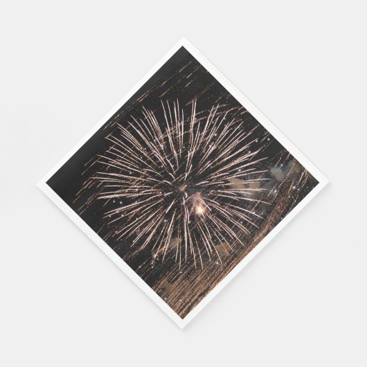 Fireworks-display op zwart-wit servet (Hoek)