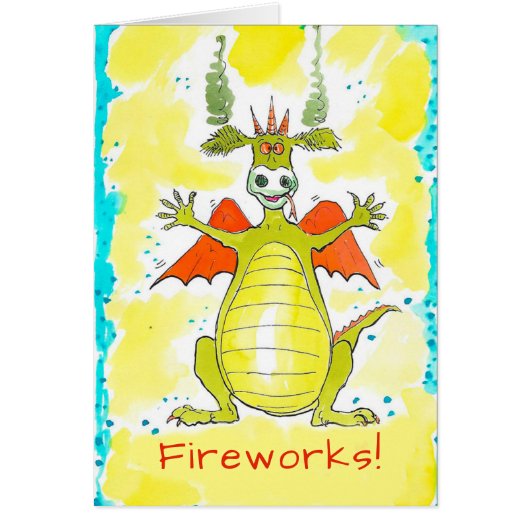 Fireworks dragon Birthday-kaart (Voorkant)