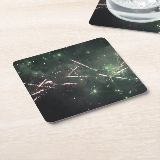 Fireworks Drink Coasters Kartonnen Onderzetters (Schuin)