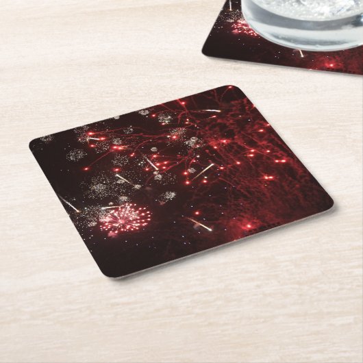 Fireworks Drink Coasters Kartonnen Onderzetters (Schuin)