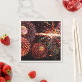Fireworks Ecru Standard Cocktail Paper Napkins Servetten (Insitu)