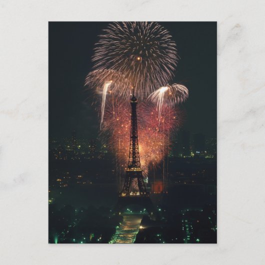 Fireworks, Eiffel Tower, Parijs, Frankrijk Briefkaart (Voorkant)
