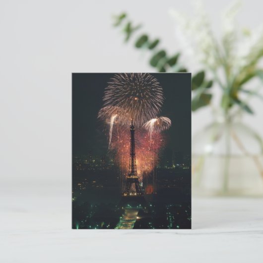 Fireworks, Eiffel Tower, Parijs, Frankrijk Briefkaart (Staand voorkant)