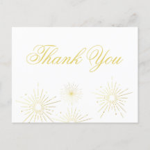Fireworks Elegant Gold Script Hartelijk dank voor 