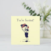  Fireworks en Flag Art Aangepaste Uitnodigingen (Staand voorkant)