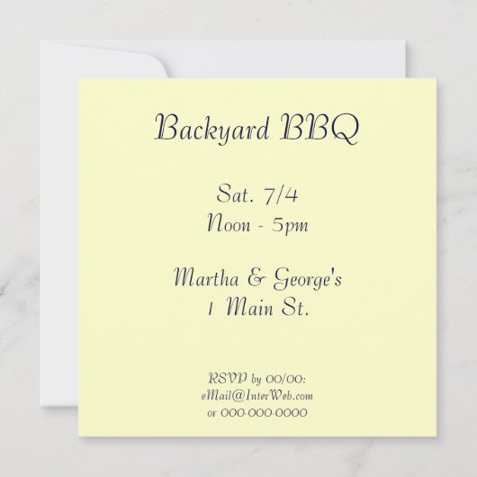 Fireworks en Flag Art Aangepaste Uitnodigingen (Achterkant)