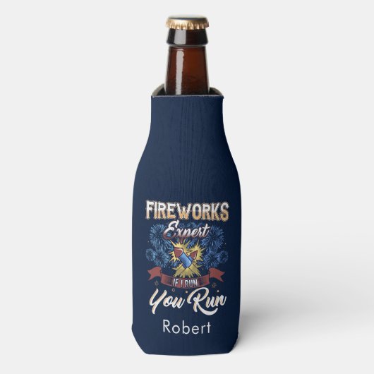 Fireworks Expert Run als ik een gepersonaliseerde  Flesjeskoeler (Fles Voorkant)