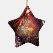 Fireworks Finale - Aangepaste naam Keramisch Ornament (Rechts)