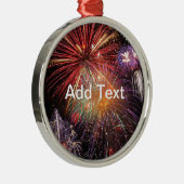 Fireworks Finale aangepaste tekst Metalen Ornament (Rechts)