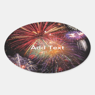Fireworks Finale Ovale Sticker