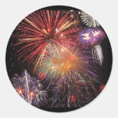 Fireworks Finale Ronde Sticker (Voorkant)