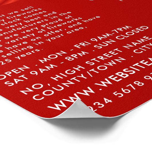 Fireworks, Fireworks Sales Adverteren Poster (Hoek)