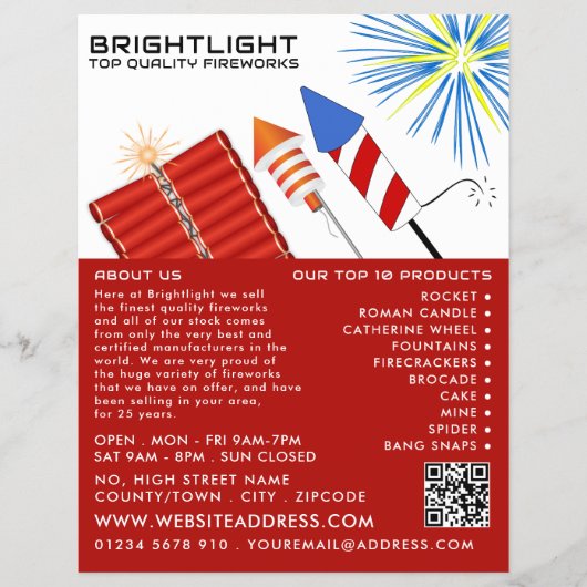 Fireworks, Fireworks Sales Flyer (Voorkant)