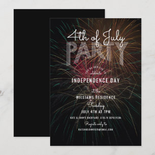 Fireworks Foto Outdoor Barbecue 4e juli Kaart