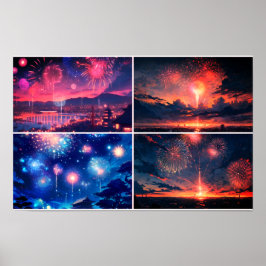 FireWorks-fotocollage Poster