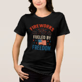 Fireworks Fueled by Freedom- 4th of July Patriotic Tri-Blend Shirt (Voorkant)