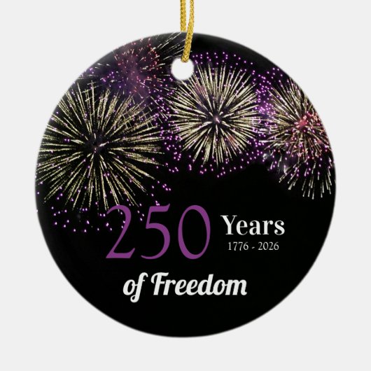 Fireworks, Fun and Freedom 250 Years 4th of July Keramisch Ornament (Voorkant)