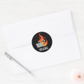 Fireworks Funny Fire Pun Dark BG Ronde Sticker (Envelop)