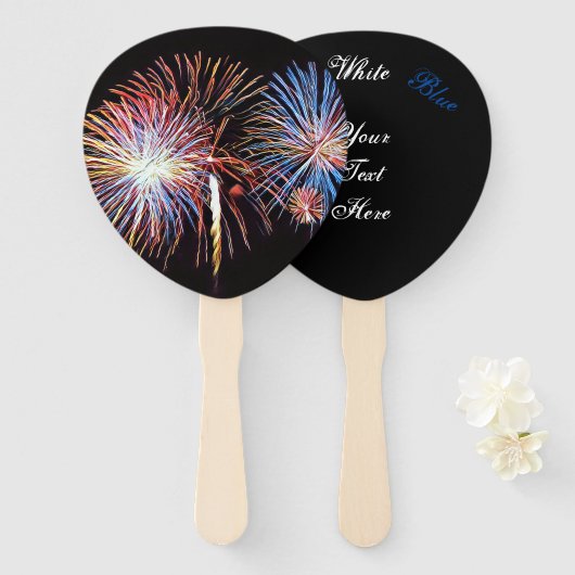 Fireworks Handfan Handwaaier (Voorkant en achterkant)
