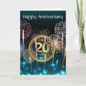 Fireworks Happy 20th Jubileum Kaart (Voorkant)