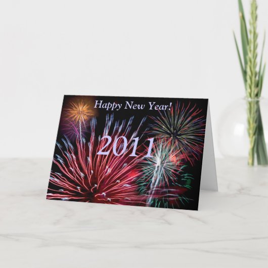 Fireworks, Happy New Year!, 2013 Feestdagen Kaart (Voorkant)