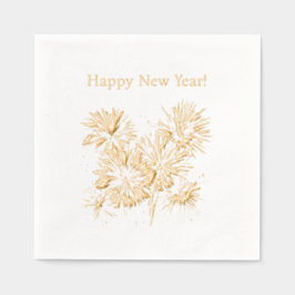 Fireworks Happy New Year Folie Servetten