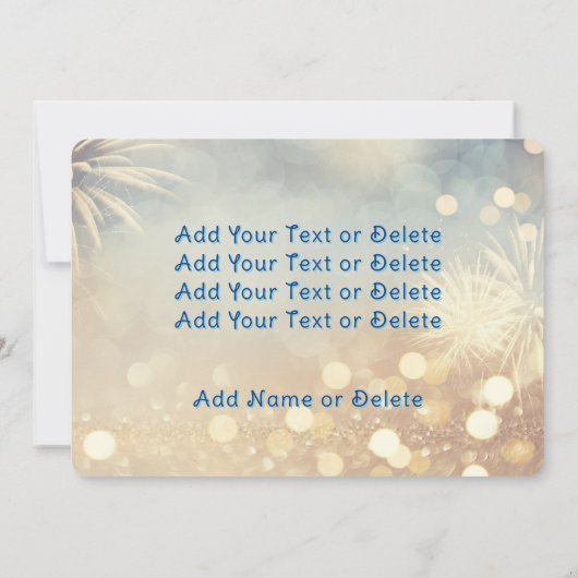 Fireworks Happy Nieuwjaar en Kerstmis 2 Side Desig Feestdagenkaart (Achterkant)