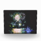 Fireworks Happy Nieuwjaar vieren Waterverf Fotoblokken (Voorkant)