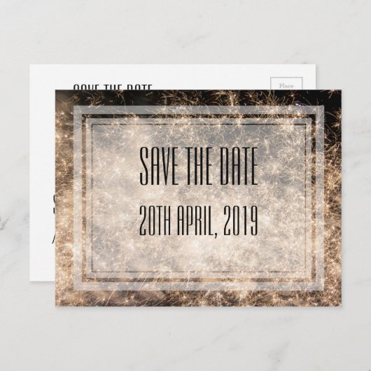 Fireworks Het Briefkaart Datum opslaan (Voorkant / Achterkant)