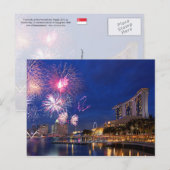 Fireworks in Marina Bay, Singapore Briefkaart (Voorkant / Achterkant)