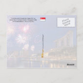 Fireworks in Marina Bay, Singapore Briefkaart (Achterkant)