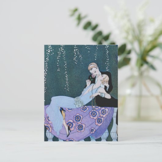 Fireworks in Paris Art Deco Briefkaart (Staand voorkant)