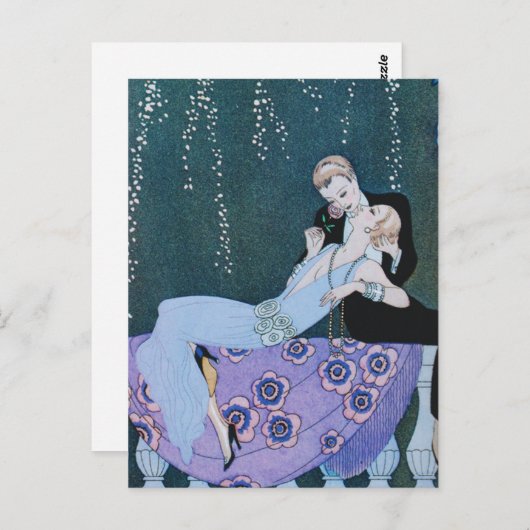 Fireworks in Paris Art Deco Briefkaart (Voorkant / Achterkant)