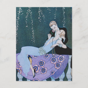 Fireworks in Paris Art Deco Briefkaart